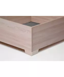 Letto matrimoniale "hi box" olmo naturale con rete, contenitore e piedini 160x190 cm